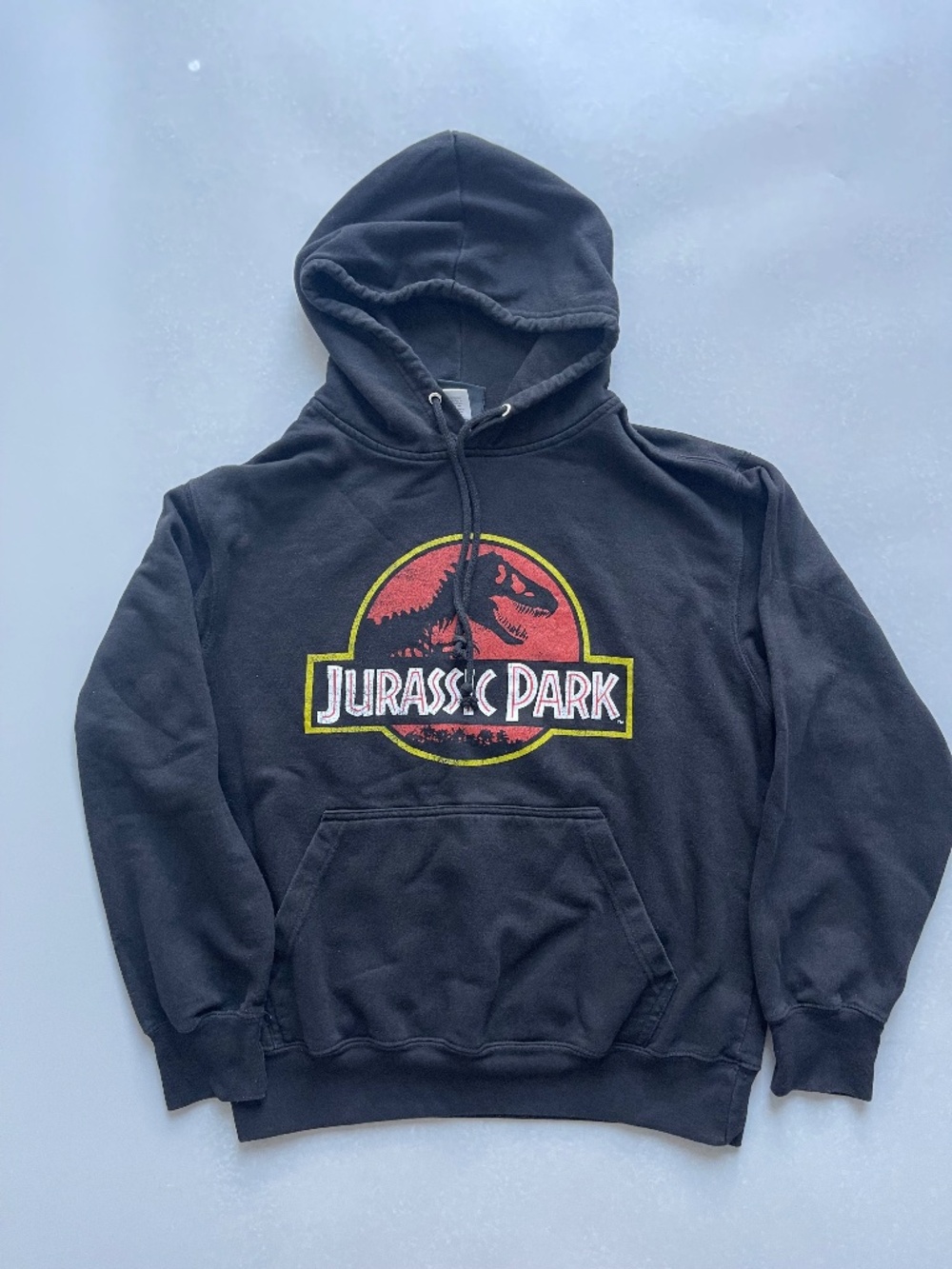 Jurassic Park Logo Hoodie Black Pullover Hooded Size M Universal studios